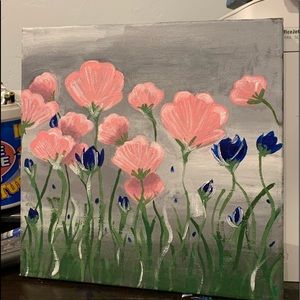Acrylic Painting - Pink Flower Painting